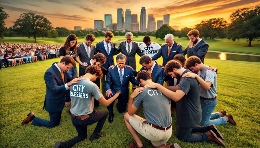 Praying over city leaders